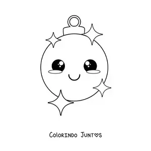 Desenho para colorir de bola de Natal animada