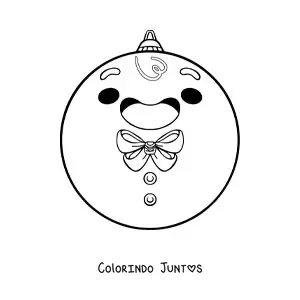 Desenho para colorir de bola de Natal kawaii de homem de gengibre
