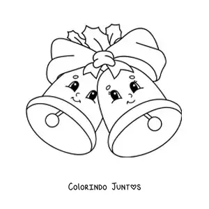 Desenho para colorir de sinos de Natal animados