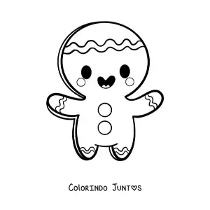Desenho para colorir de homem de gengibre kawaii
