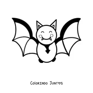 Desenho para colorir de morcego fofo animado voando