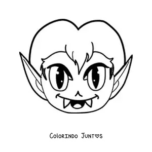 Desenho para colorir de rosto de vampiro kawaii
