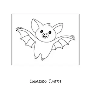 Desenho para colorir de morcego bonito voando