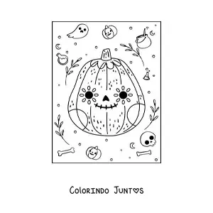 Desenho para colorir de abóbora de Halloween mexicana