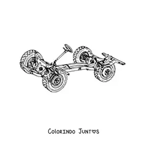 Desenho para colorir do chassi de um carro