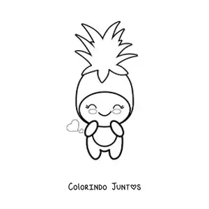 Desenho para colorir de uma fantasia de abacaxi