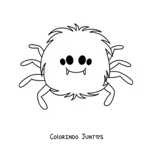 Desenho para colorir de aranha kawaii de Halloween