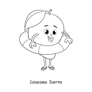 Desenho para colorir de uma manga animada com boia