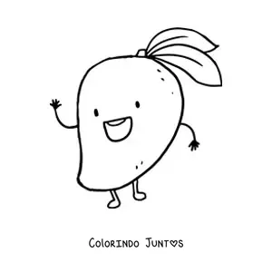 Desenho para colorir de uma manga animada acenando