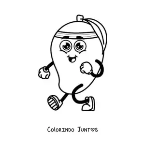 Desenho para colorir de uma manga animada fazendo exercício