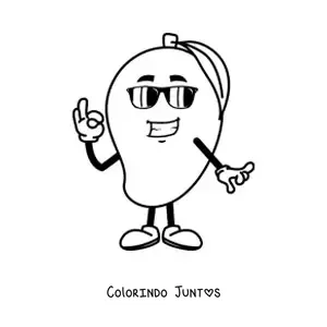 Desenho para colorir de uma manga animada com óculos de sol
