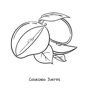 Desenho para colorir de uma manga fatiada