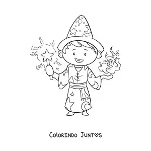 Desenho para colorir de mago em um duelo