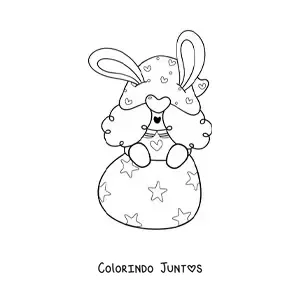 Desenho para colorir de gnomo sentado em um ovo de Páscoa