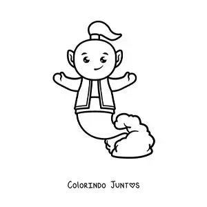 Desenho para colorir de gênio animado