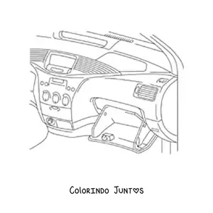 Desenho para colorir do porta-luvas de um carro