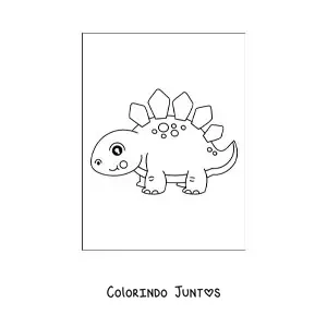 Desenho para colorir de dinossauro bebê fofo simples