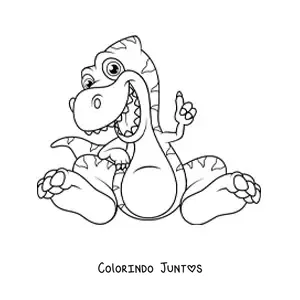 Desenho para colorir de dinossauro bebê sentado