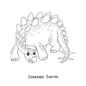 Desenho para colorir de dinossauro herbívoro bonito