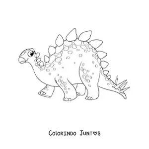 Desenho para colorir de dinossauro herbívoro grande e fofo
