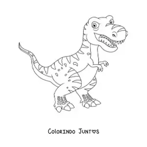 Desenho para colorir de dinossauro carnívoro grande e animado