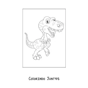 Desenho para colorir de dinossauro carnívoro fofo e animado