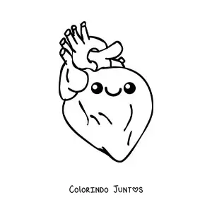 Desenho para colorir de útero kawaii animado e fácil