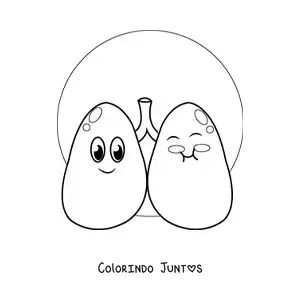 Desenho para colorir de rins kawaii animados e grandes
