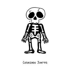 Desenho para colorir de esqueleto de Halloween