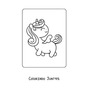 Desenho para colorir de unicórnio bonito animado caminhando