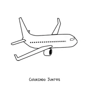 Desenho para colorir de um avião comercial