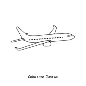 Desenho para colorir de um avião comercial