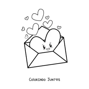 Desenho para colorir de cartão do Dia dos Namorados