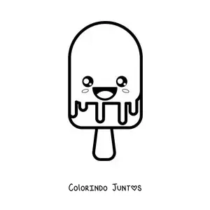 Desenho para colorir de picolé de sorvete kawaii grande