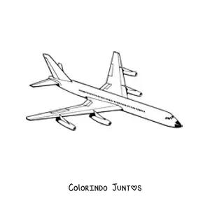Desenho para colorir de um avião comercial
