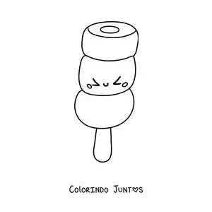 Desenho para colorir de picolé animado e fofo