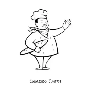 Desenho para colorir de chef padeiro fácil