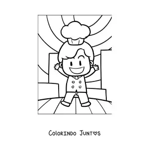Desenho para colorir de um chef kawaii