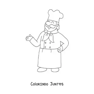 Desenho para colorir de chef italiano animado