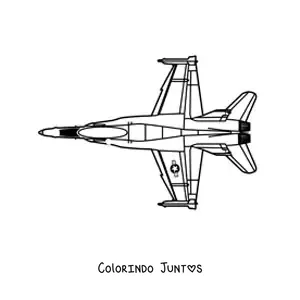 Desenho para colorir de um avião de combate caça f18