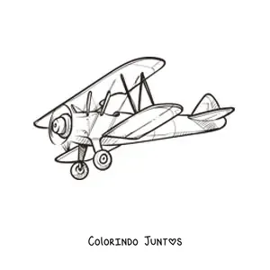 Desenho para colorir de um biplano