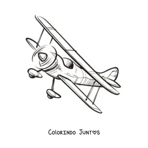 Desenho para colorir de um biplano