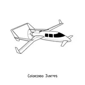 Desenho para colorir de um avião pequeno