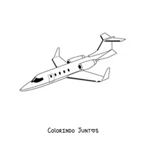 Desenho para colorir de um avião pequeno