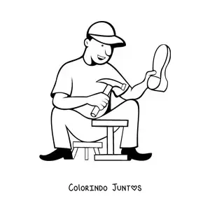 Desenho para colorir de sapateiro remendao trabalhando