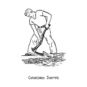 Desenho para colorir de jardineiro trabalhando no jardim
