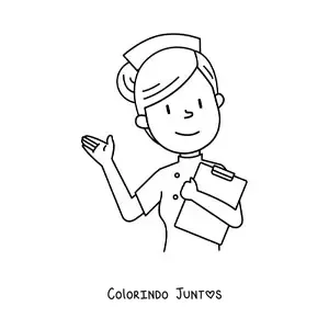 Desenho para colorir de enfermeira animada facil