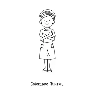 Desenho para colorir de enfermeira animada