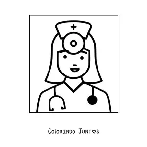 Desenho para colorir de enfermeira heroina
