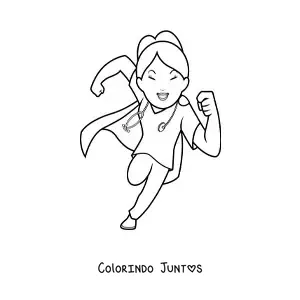 Desenho para colorir de enfermeira super-heroina